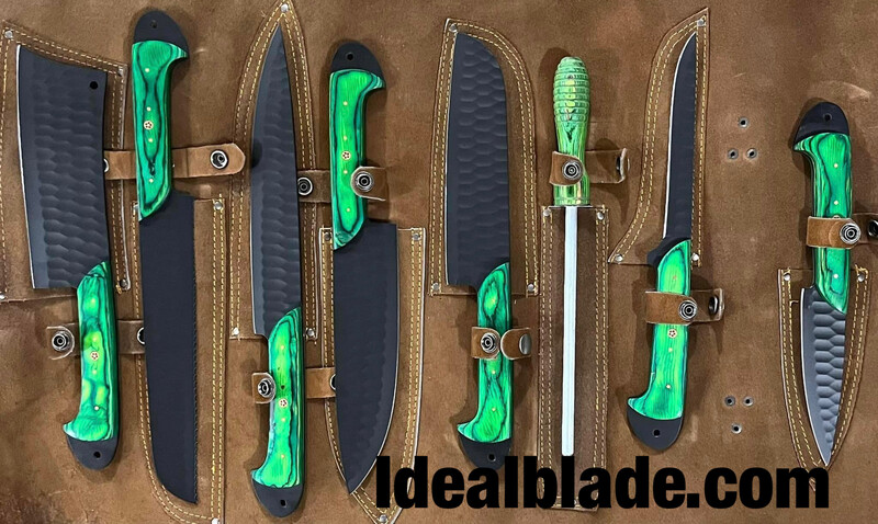 8 Piece Carbon Steel Bbq &amp; Kitchen Knife Set