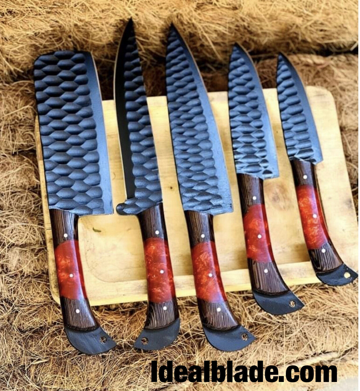 Hand Made Carbon Steel Chefs Knife Set