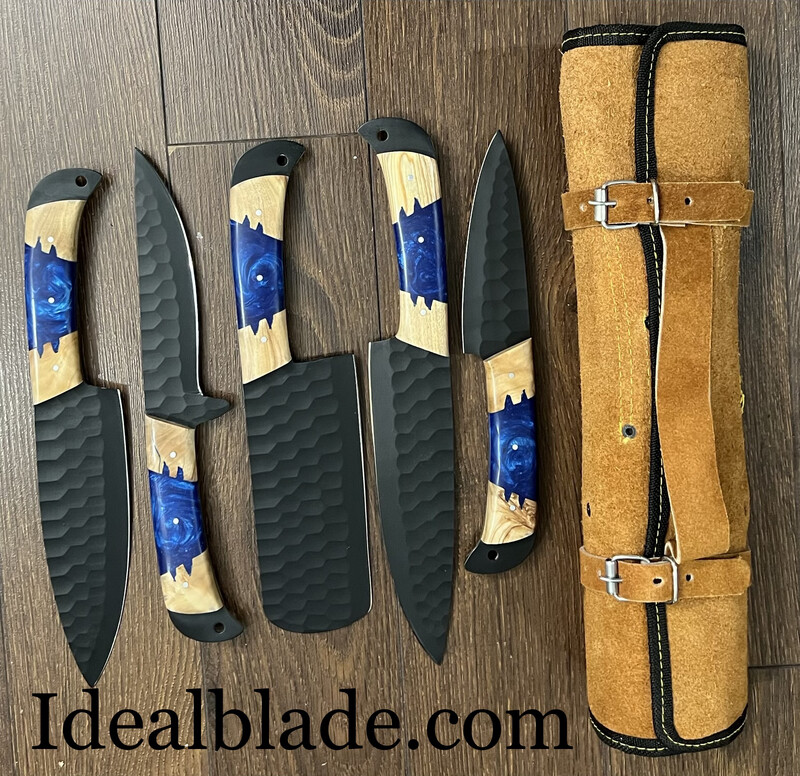 5 Piece Carbon Steel Kitchen Knife Set