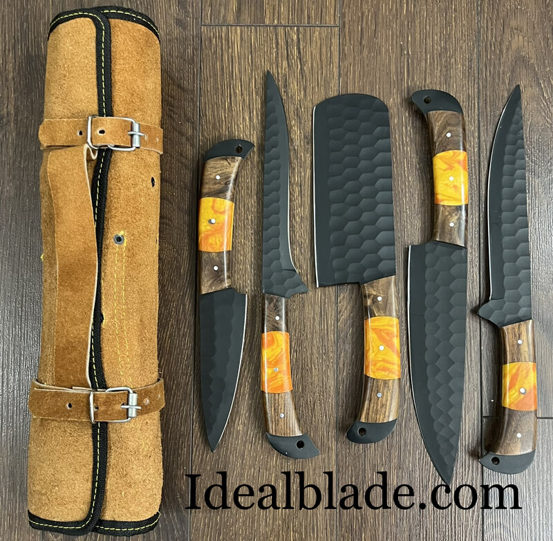 5 Piece Carbon Steel Kitchen Knife Set