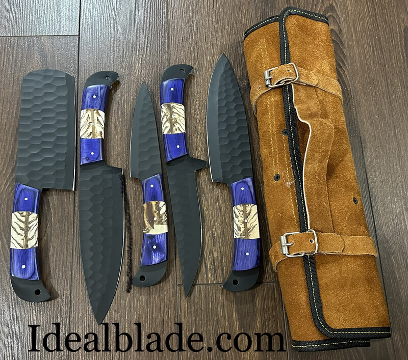 5 Piece Carbon Steel Kitchen Knife Set