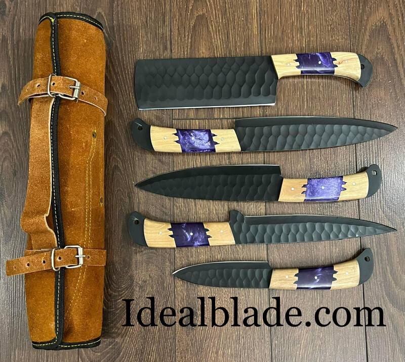 5 Piece Carbon Steel Kitchen Knife Set