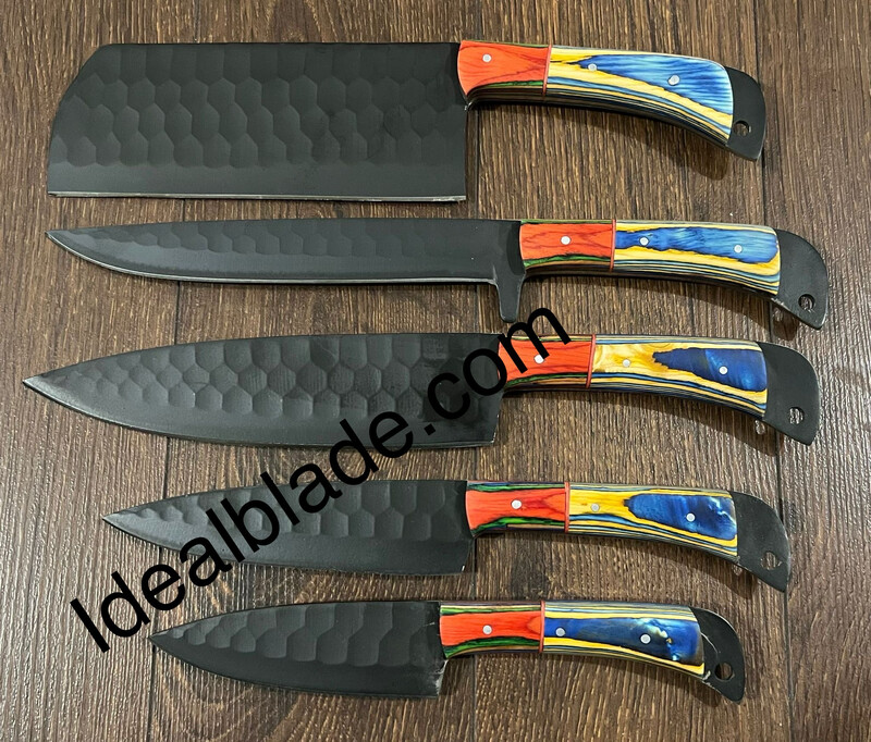 5 Piece Carbon Steel Kitchen Knife Set