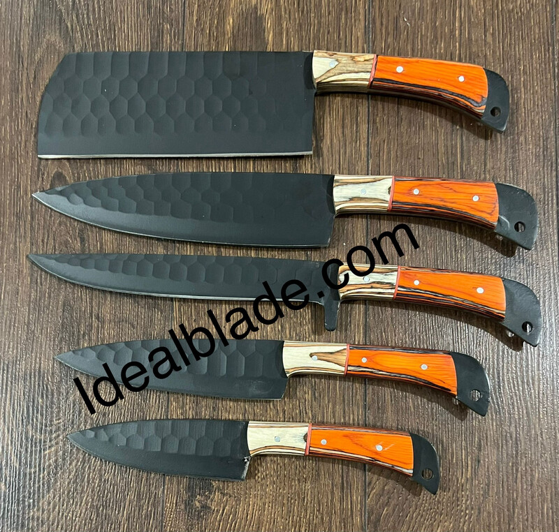 5 Piece Carbon Steel Kitchen Knife Set
