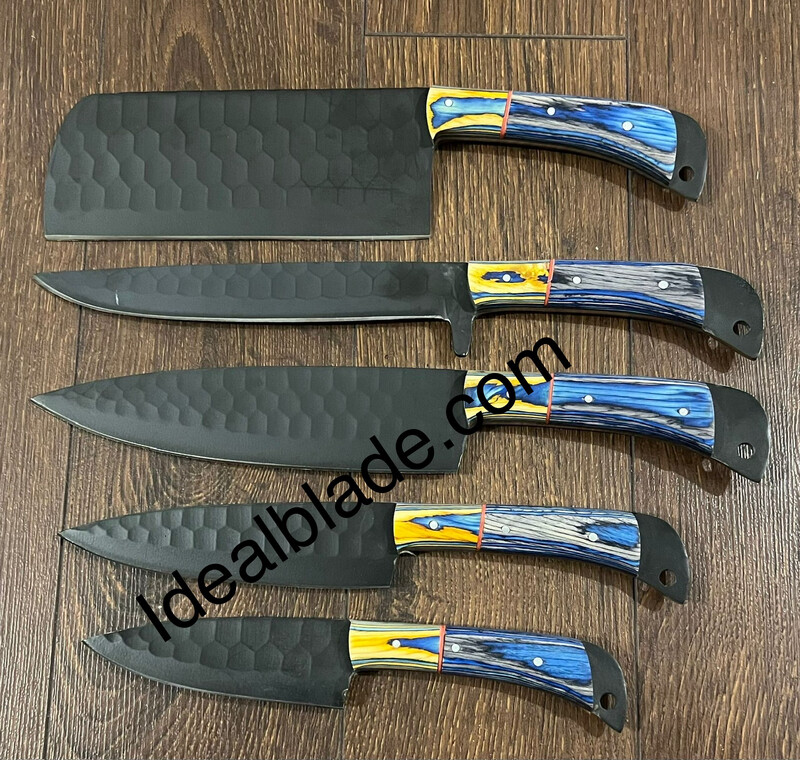 5 Piece Carbon Steel Kitchen Knife Set