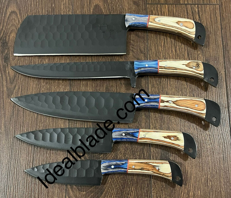 5 Piece Carbon Steel Kitchen Knife Set