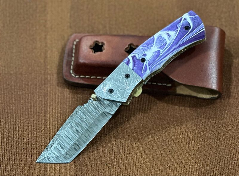 Damascus Steel Folding Knife