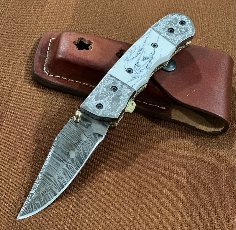 Damascus Steel Folding Knife