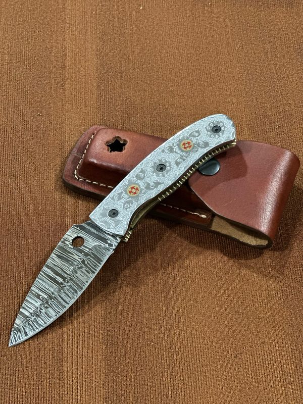 Damascus Steel Folding Knife