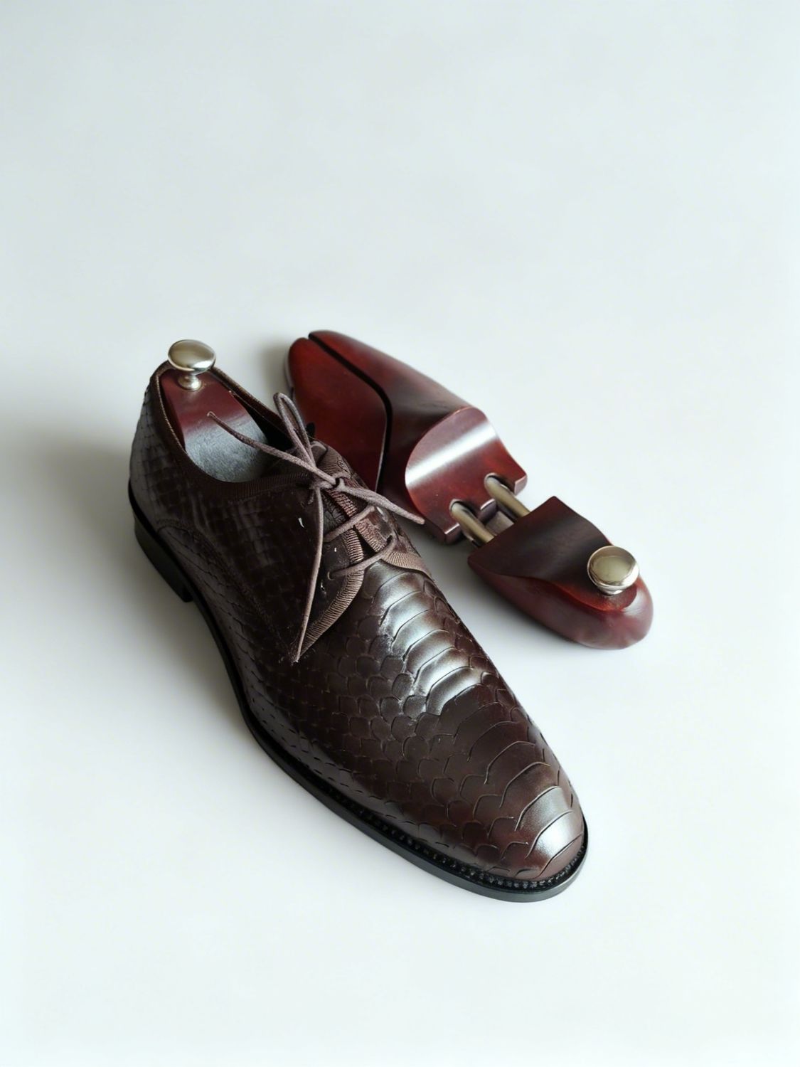 GENUINE LEATHER BROWN CROCO CLASSIC