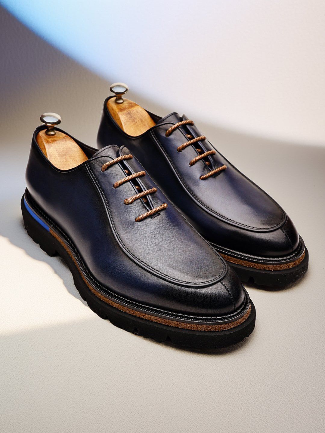 GENUINE LEATHER NAVY BLUE CASUAL