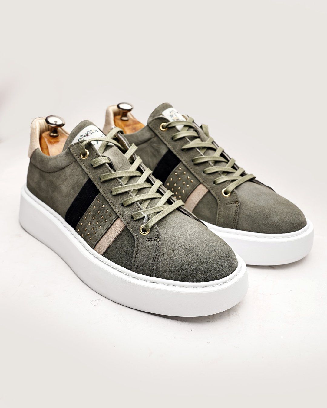 KHAKI SANTORO GENUINE LEATHER MEN'S CASUAL STYLE SHOES