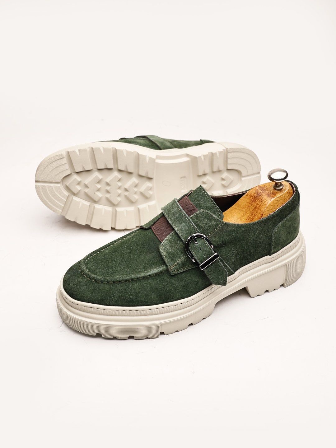 GREEN SUEDE VASCO GENUINE LEATHER MEN'S CASUAL SHOES