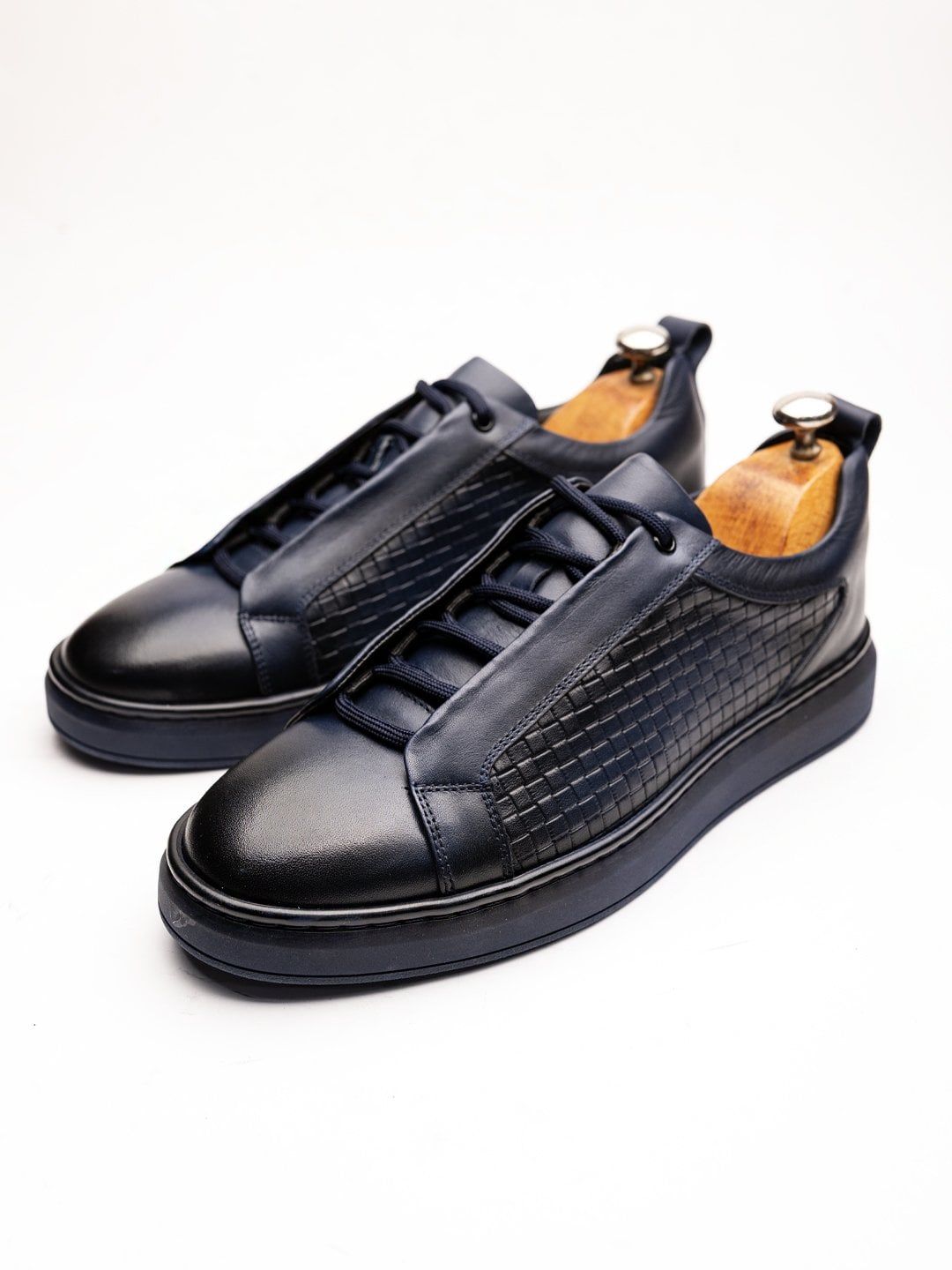 NAVY BLUE RELAX GENUINE LEATHER MEN'S CASUAL SHOES