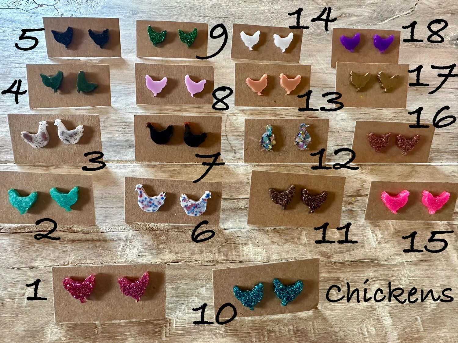 Resin Farm Stud Earrings