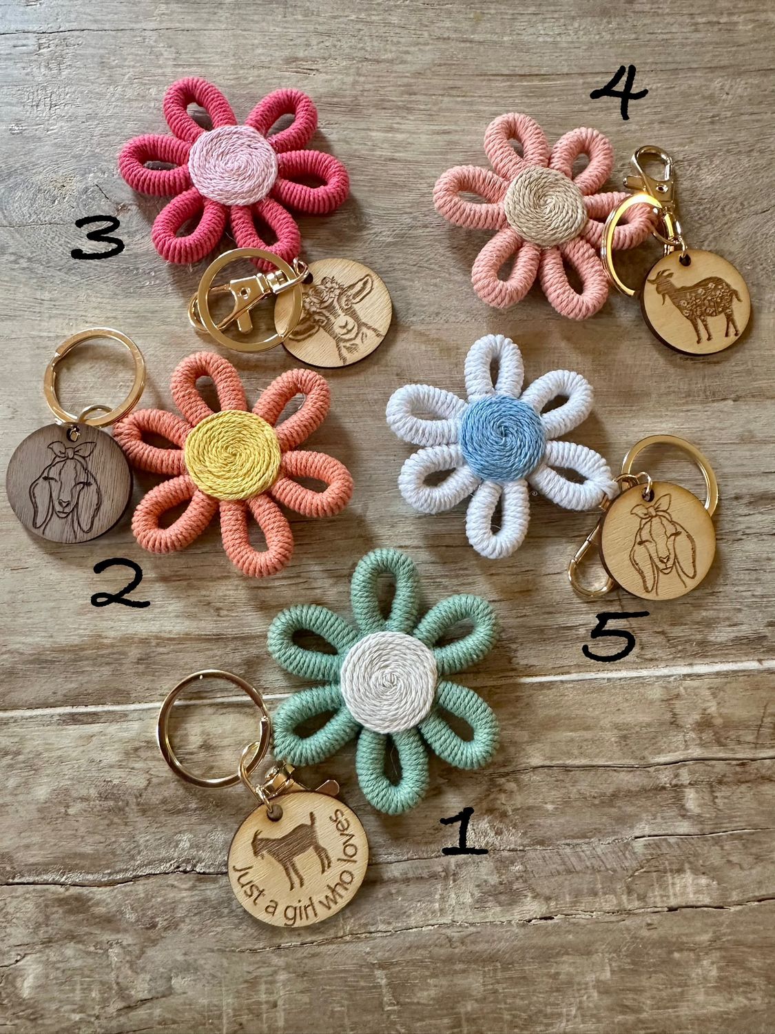 Crochet Goat Keychains