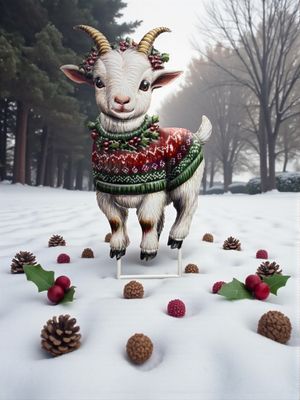 Metal Winter Goat Stand