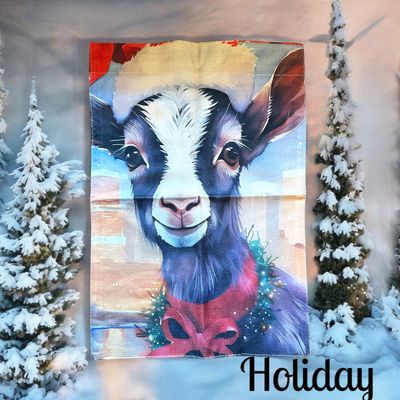 Holiday Goat Flag