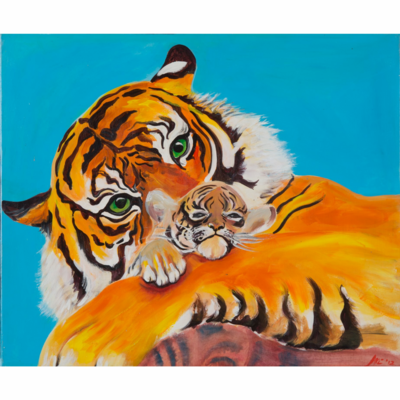Tiger and tiger cub