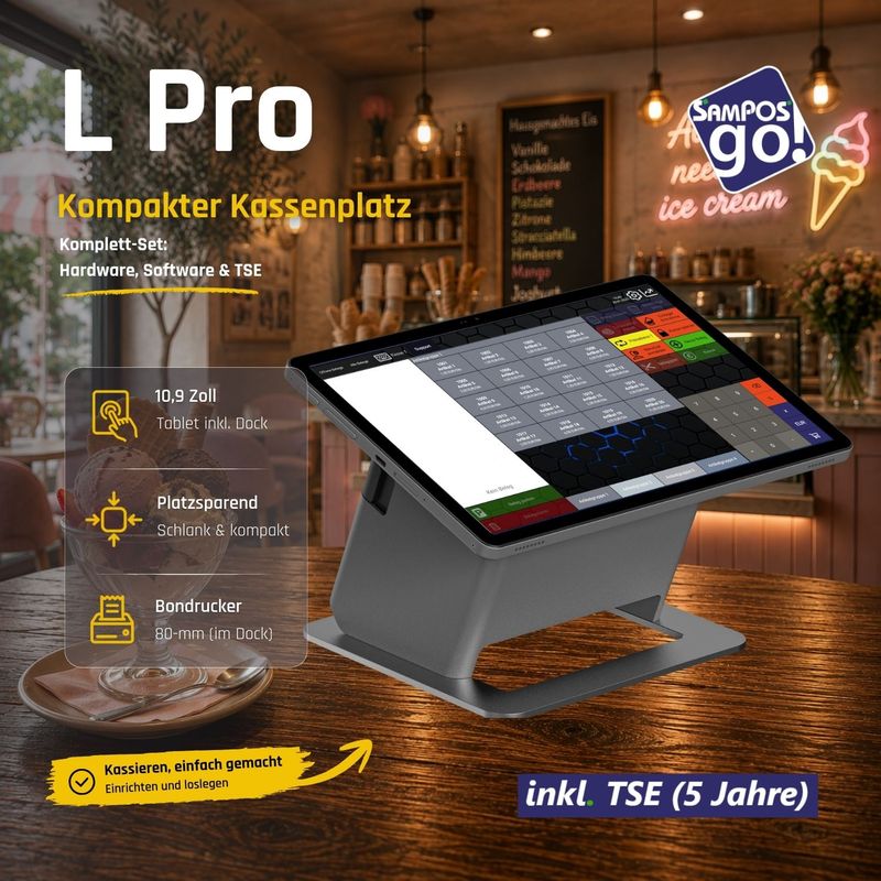 SamPOS go! Paket L Pro (Falcon 2, 80mm Drucker)
