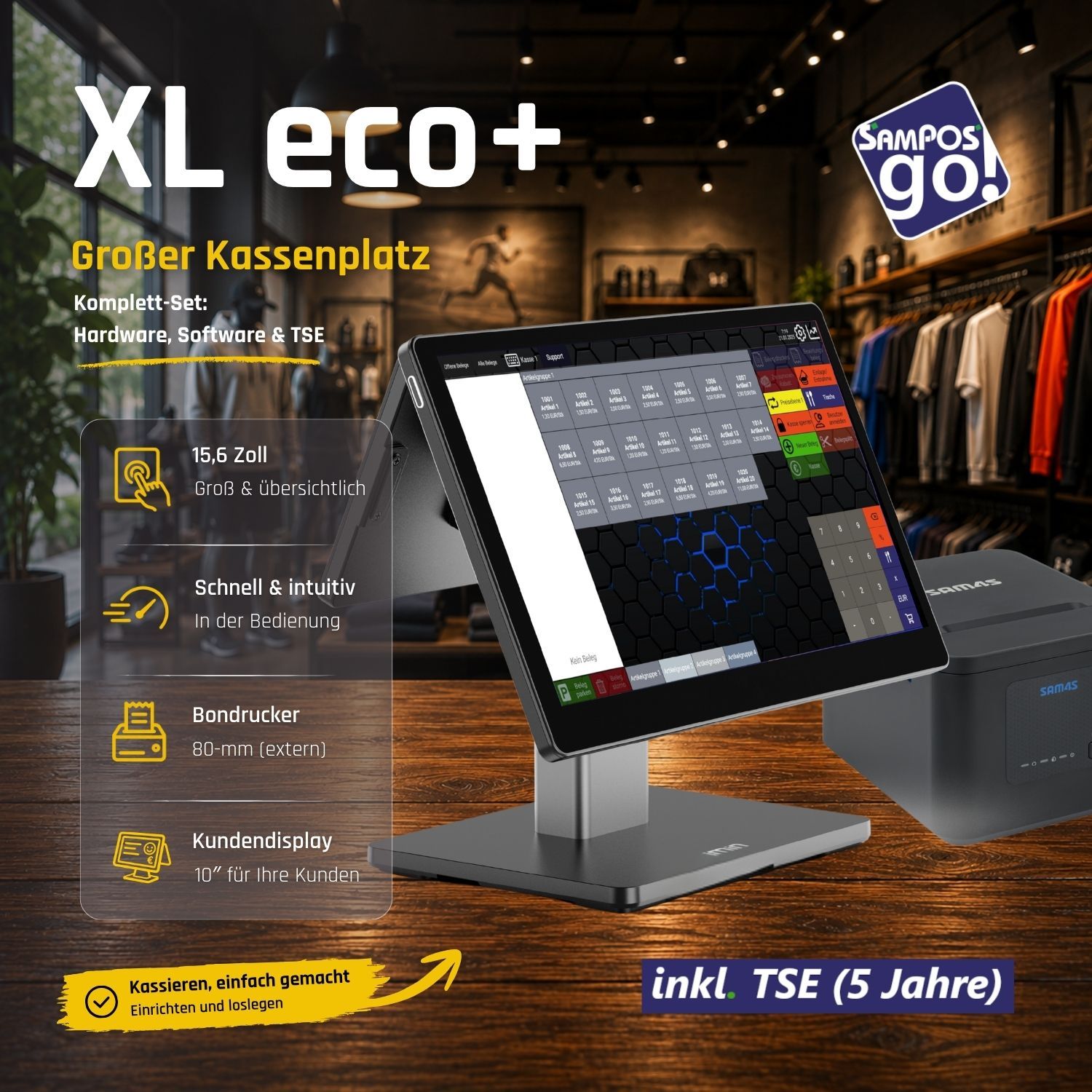 SamPOS go! Paket XL eco+ (Swan 2, Kundendisplay)