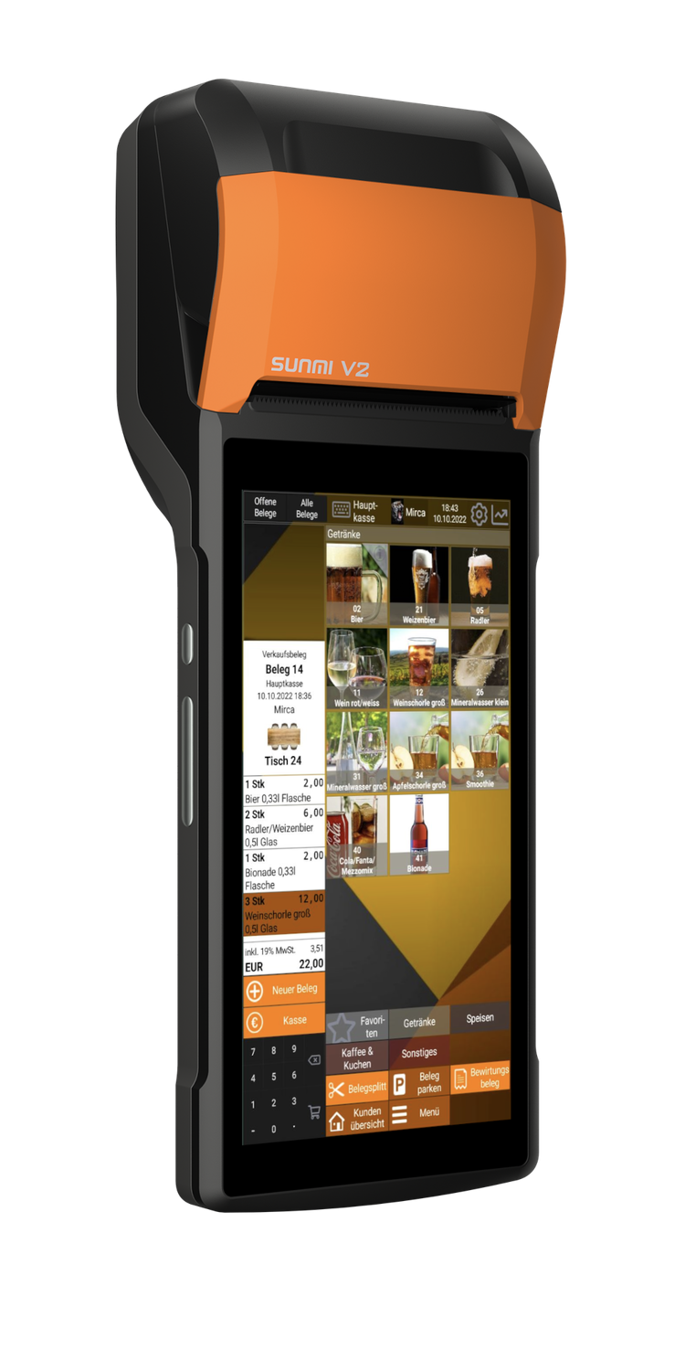 SUNMI V2 - Kasse zur Miete SUNMI V2 - Kasse zur Miete