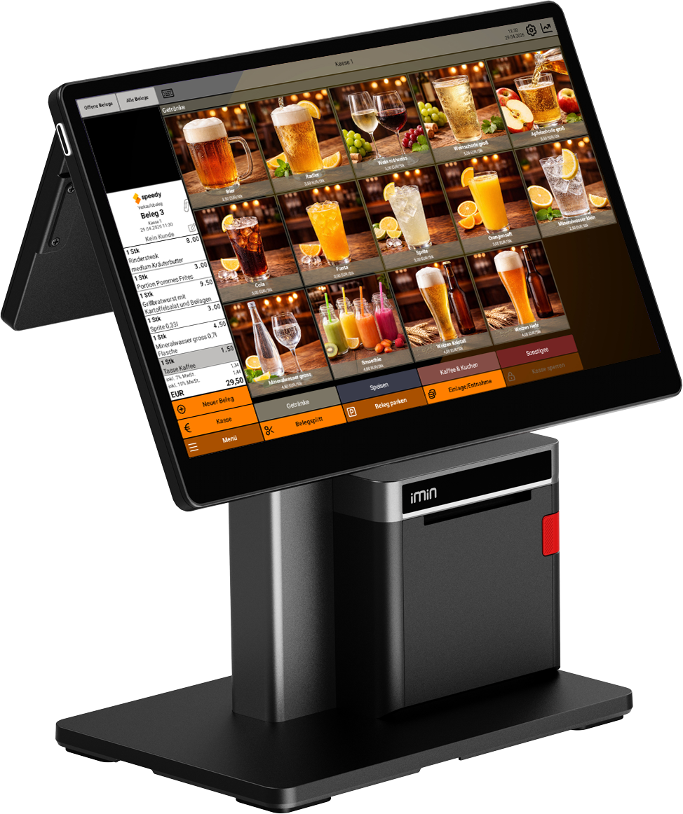 iMin Swan 2 – Android Kasse mit speedy kasse & 10″ Kundendisplay