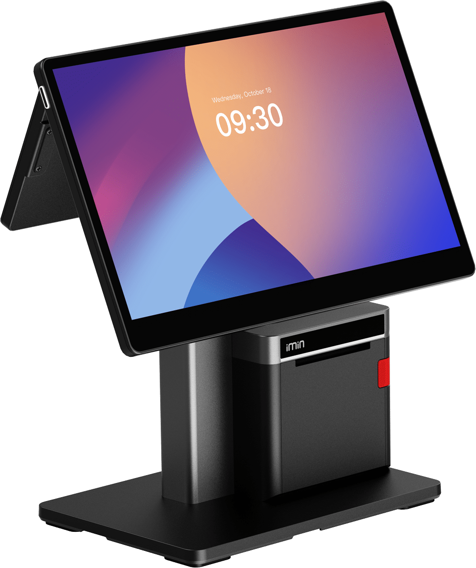 iMin Swan 2 – Android POS-Terminal mit Drucker & 10″ Kundendisplay