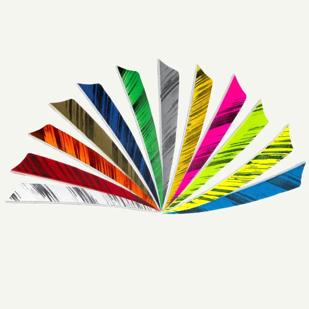 Plumes Shields 4" couleurs marbrées