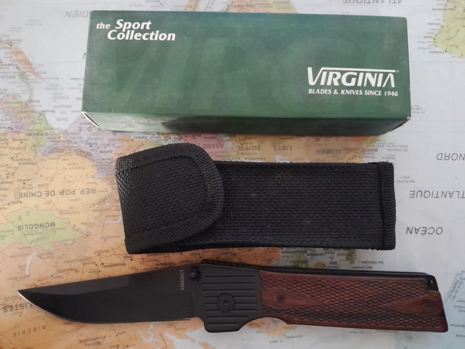 Couteau Virginia pliant lame 100 mm manche polymere + étui Couteau Virginia pliant lame 100 mm manche polymere + étui