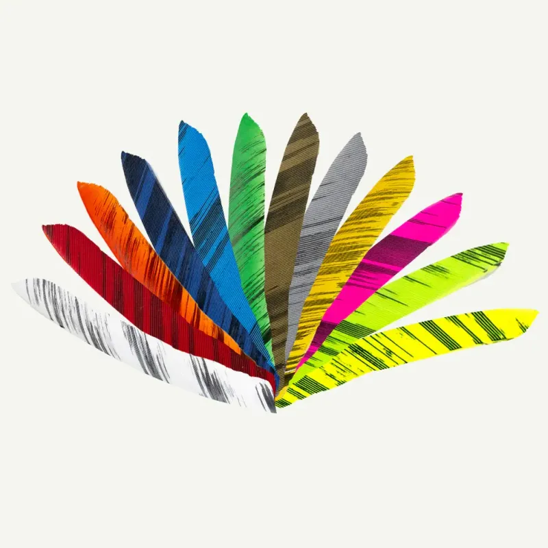 Plumes 1/2 pleine longueur couleurs camo marbrées