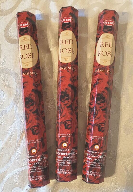 HEM - Red Rose - 1 Packung mit 20 Räucherstäbchen