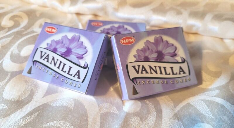 HEM - Vanille - 1 Packung mit 10 Räucherkegel