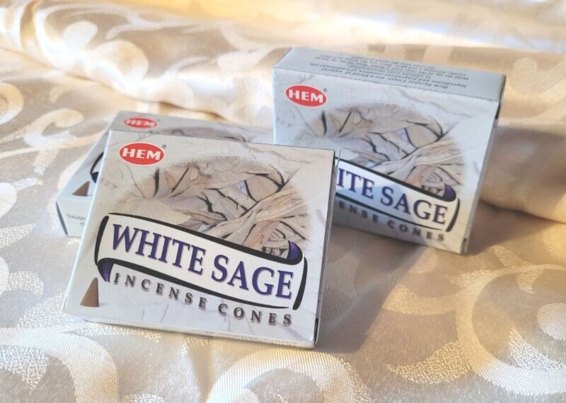 HEM - White Sage/Weißer Salbei - 1 Packung mit 10 Räucherkegel
