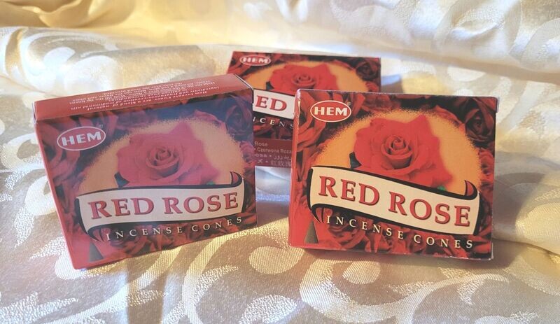 HEM - Red Rose - 1 Packung mit 10 Räucherkegel