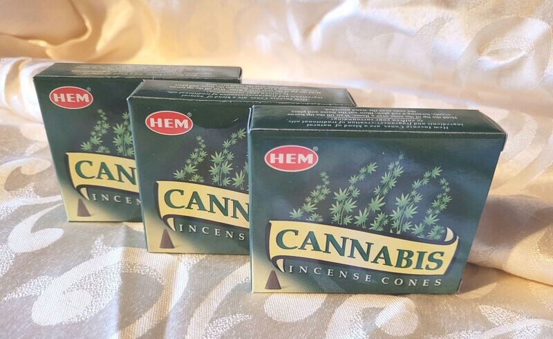 HEM - Cannabis - 1 Packung mit 10 Räucherkegel