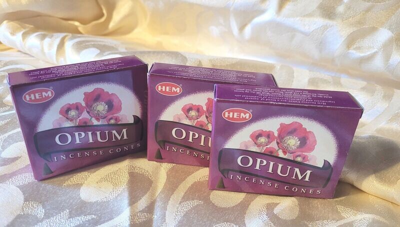 HEM - Opium - 1 Packung mit 10 Räucherkegel