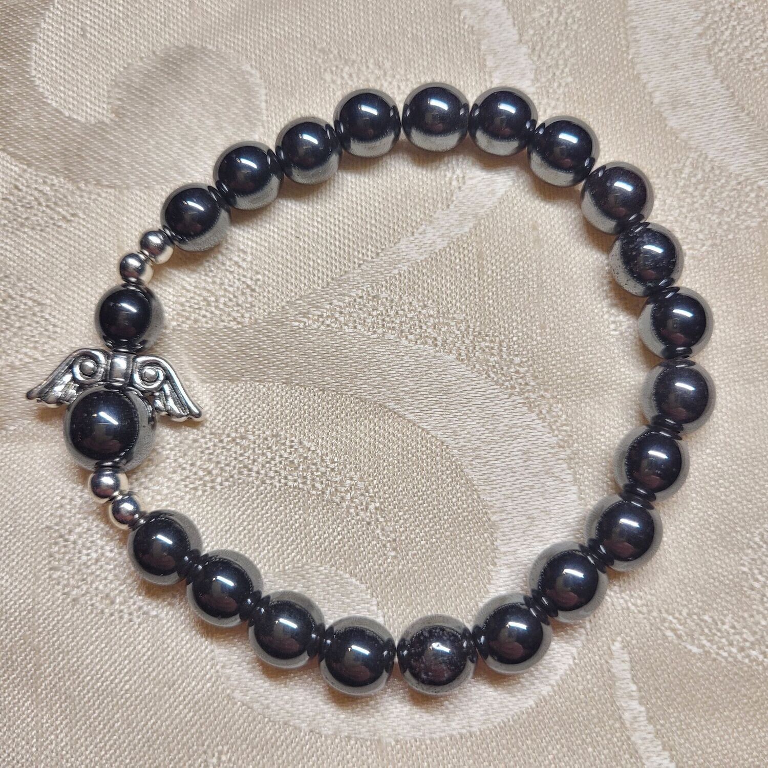 Hämatit Engelarmband - 8 mm Steine