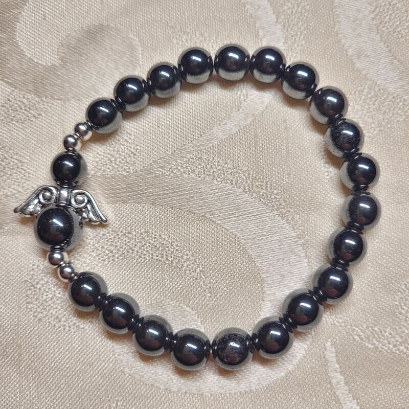 Hämatit Engelarmband - 8 mm Steine