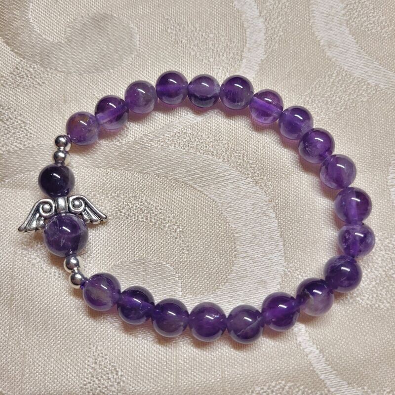 Amethyst Engelarmband - 8 mm Steine