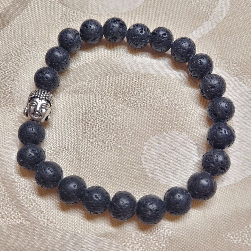 Lavastein Buddhaarmband - 8 mm