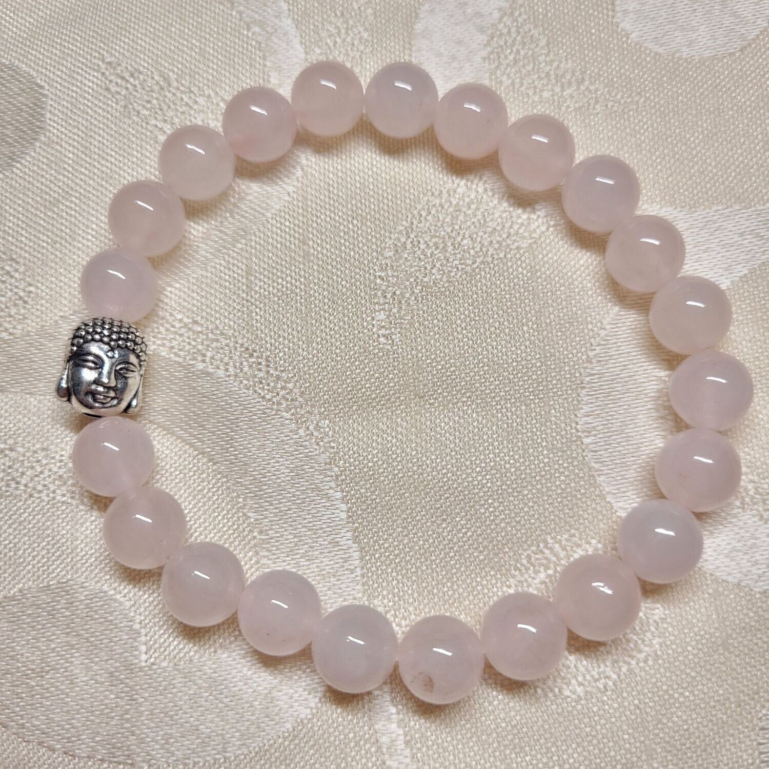 Rosenquarz Buddhaarmband - 8 mm