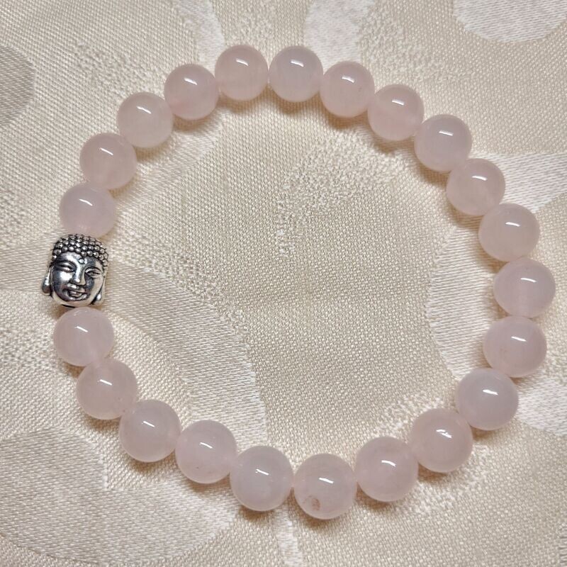 Rosenquarz Buddhaarmband - 8 mm