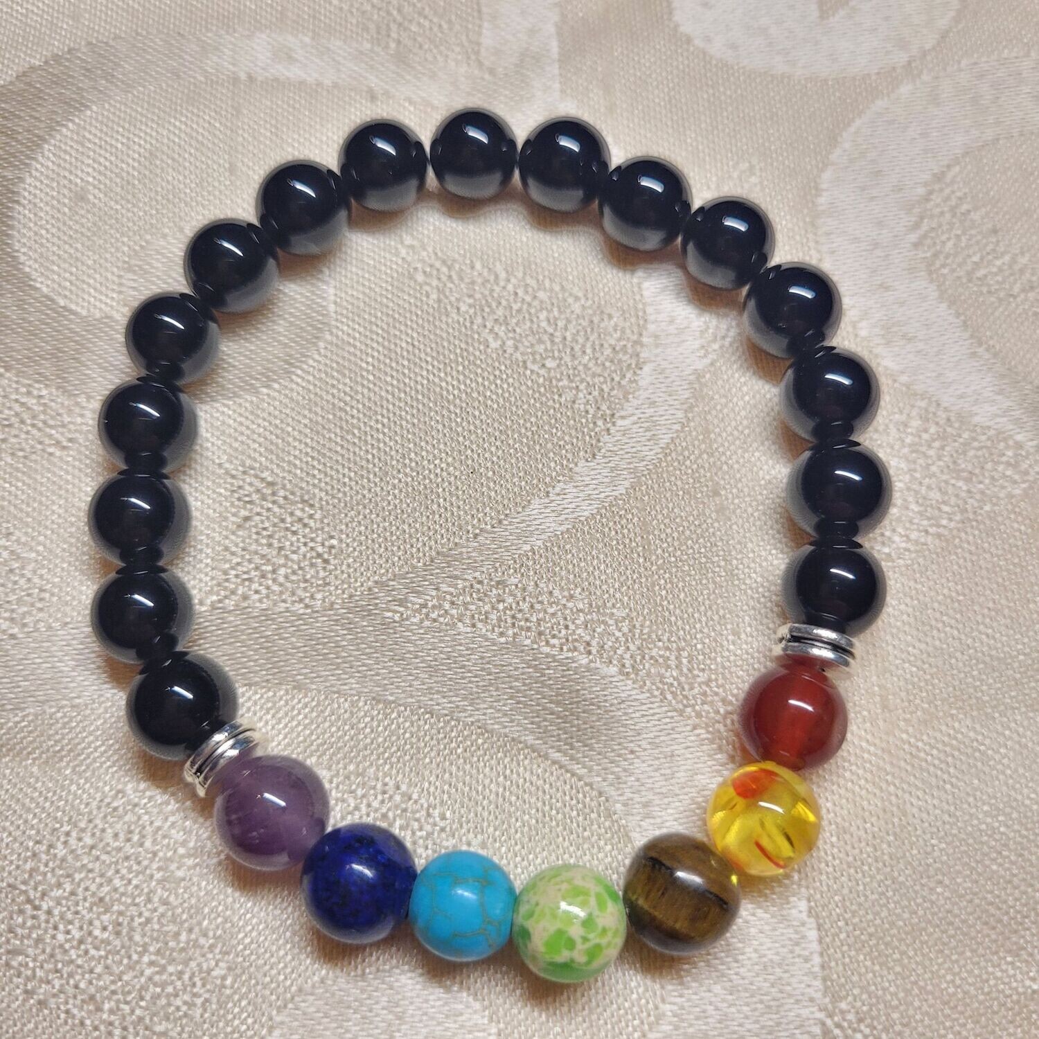 Onyx Chakra Armband - 8 mm Steine