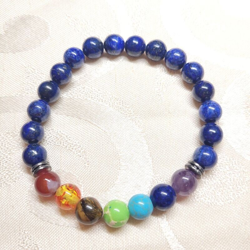 Lapislazuli Chakra Armband - 8 mm Steine