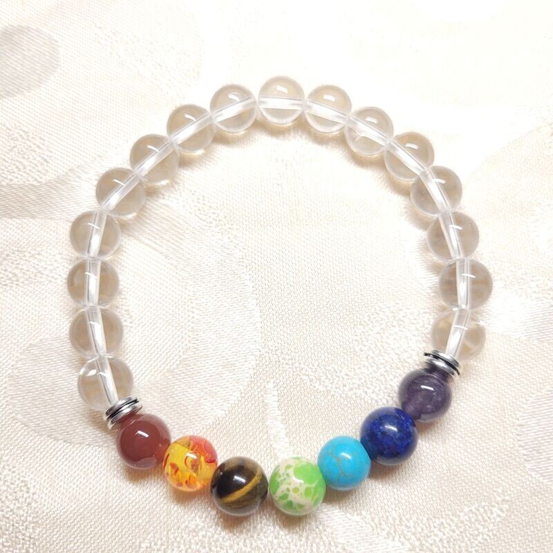 Bergkristall Chakra Armband - 8 mm