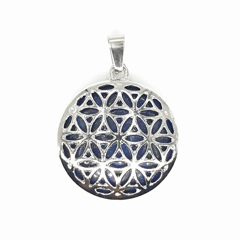 Lapislazuli Blume des Lebens Edelsteinanhänger
