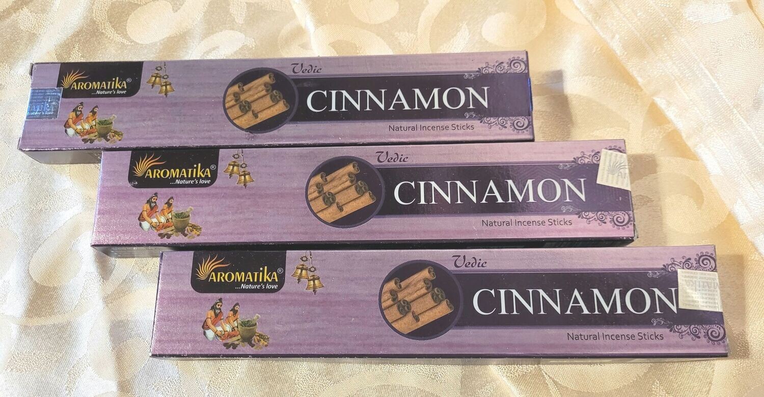 Aromatika - 12 Vedische Räucherstäbchen (15 g) - Cinnamon/Zimt