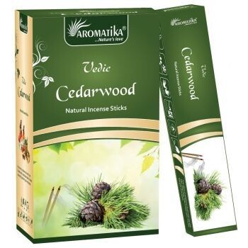 Aromatika - 12 Vedische Räucherstäbchen (15 g) - Zeder