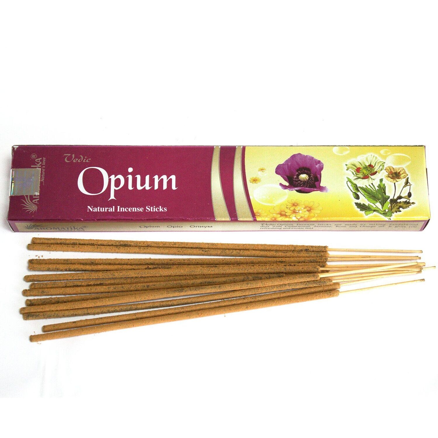 Aromatika - 12 Vedische Räucherstäbchen (15 g) - Opium